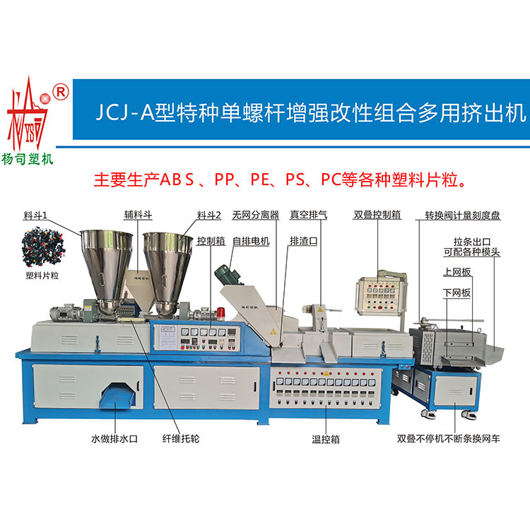 JCJ-A型特種單螺桿增強(qiáng)改性組合多用擠出機(jī)（改性造粒機(jī)）